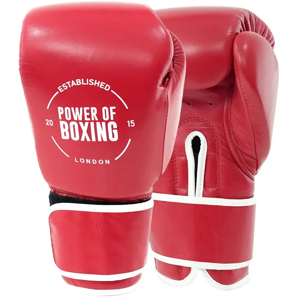 12oz Leather Boxing Gloves - Red Color | POB Store UK