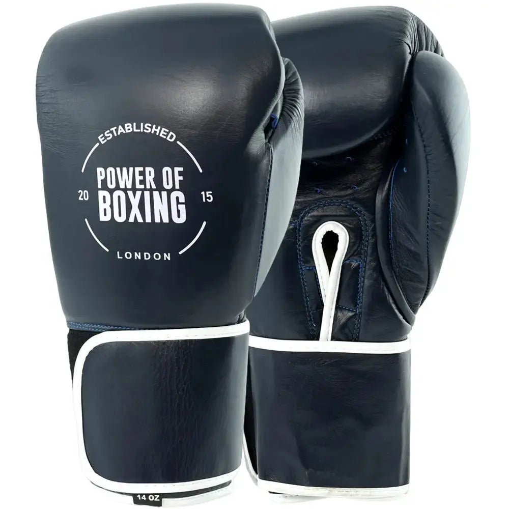 14oz Leather Boxing Gloves - Dark Navy Color - Prime Legacy