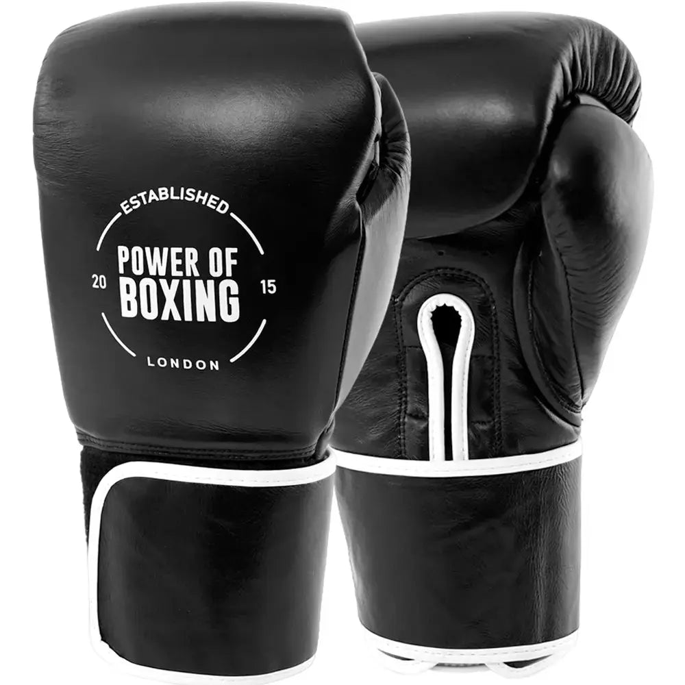 16oz Leather Boxing Gloves - Black | Prime Legacy