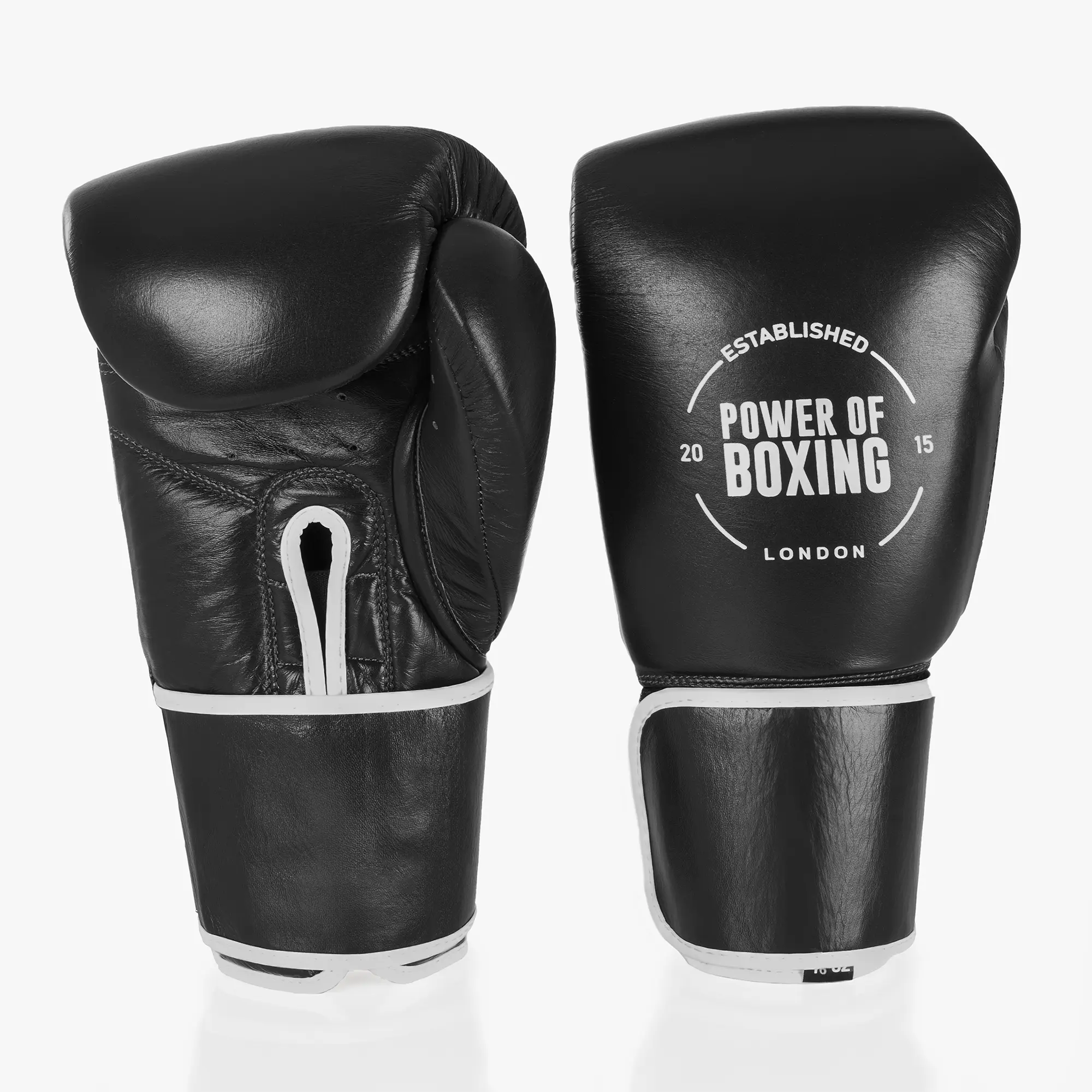 16oz Leather Boxing Gloves - Black | Prime Legacy Power-Of-Boxing