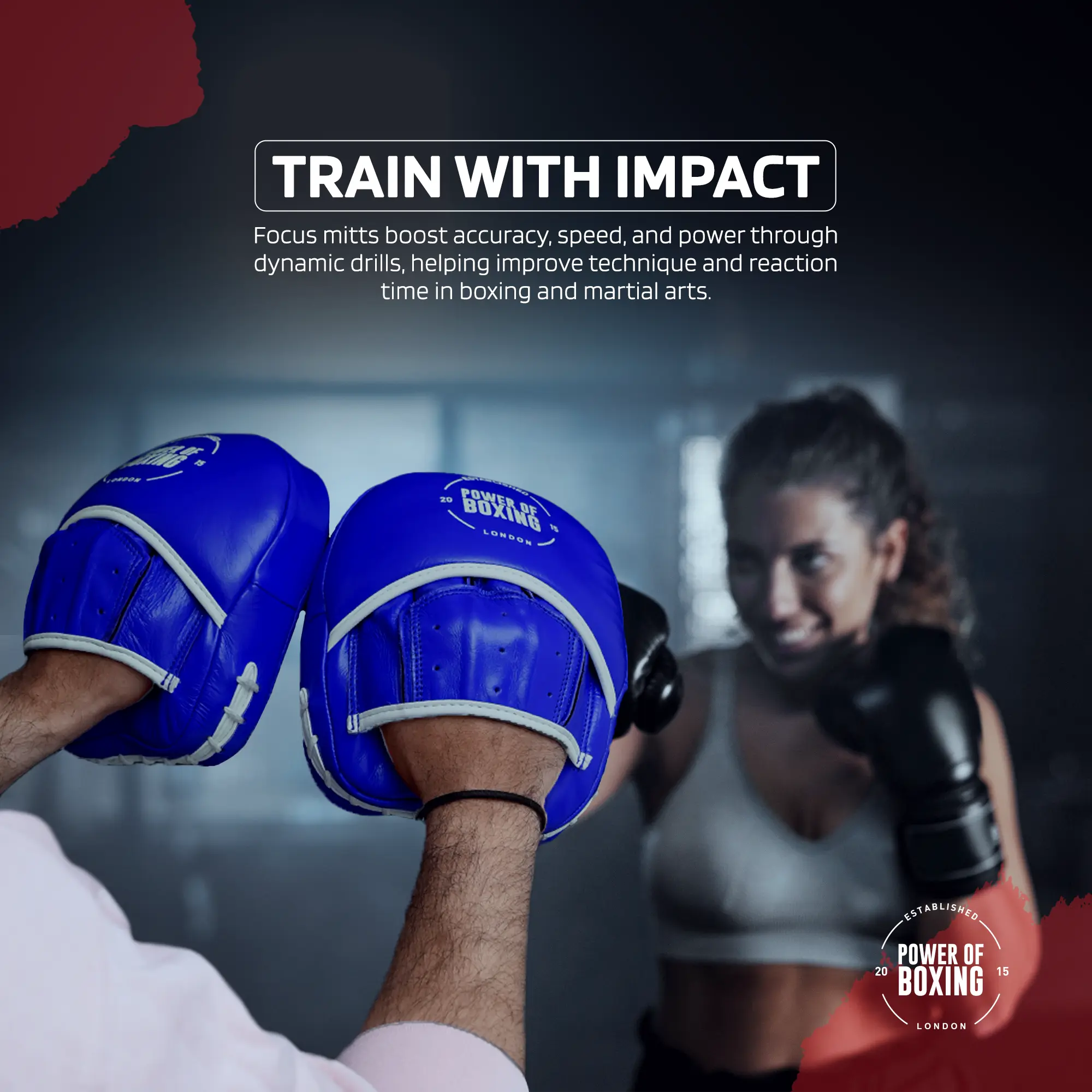 Leather Focus Mitts - Prime Legacy - Royal Blue | Durable Boxing Training Mitts