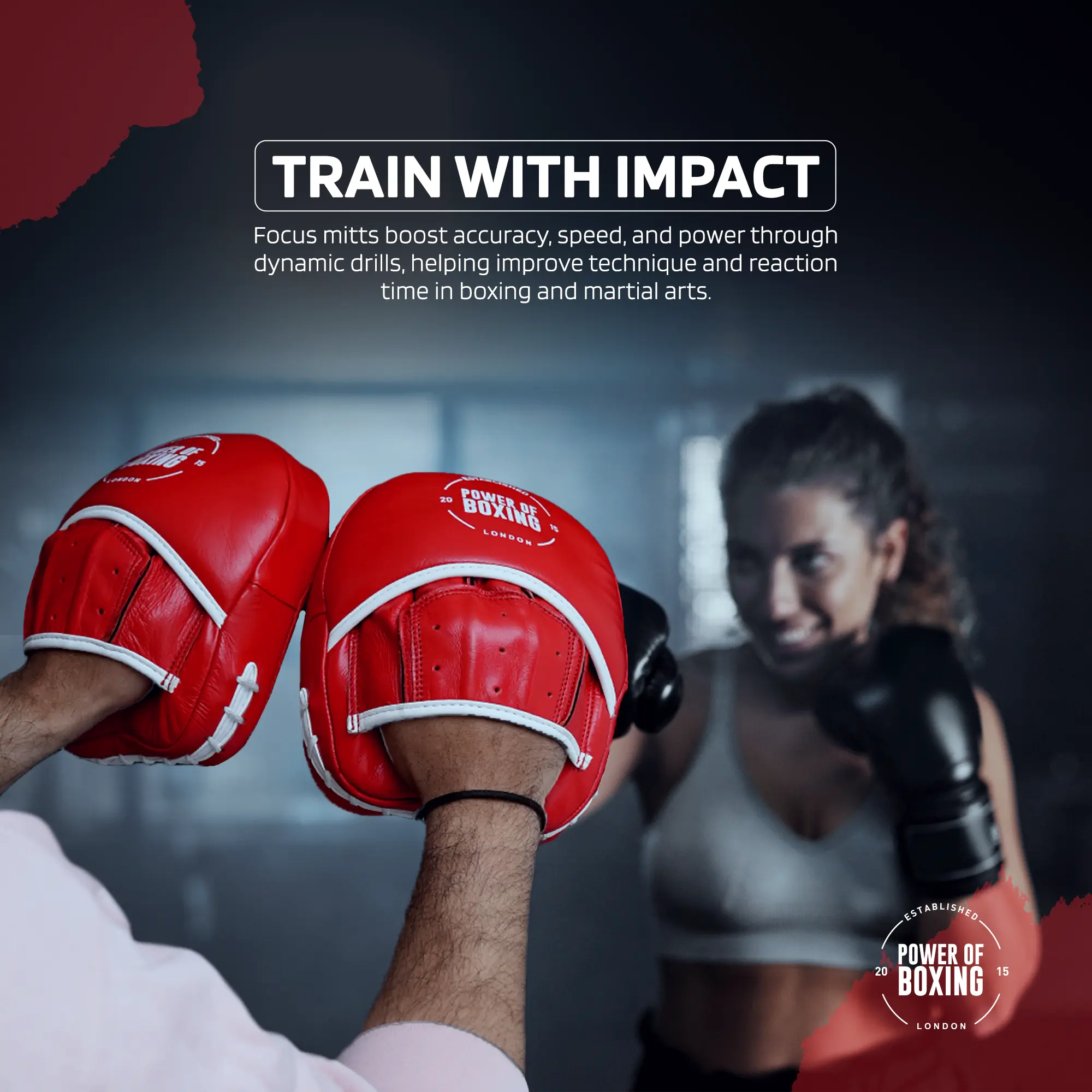 Leather Focus Mitts - Prime Legacy - Royal Red | Durable Boxing Focus Mitts